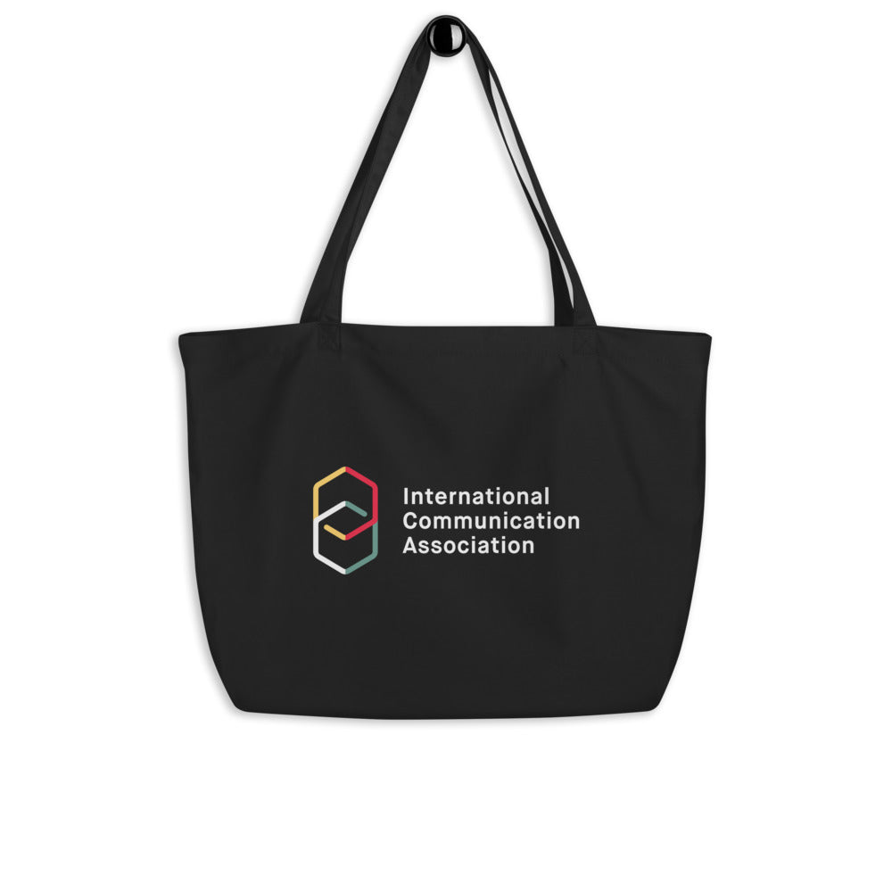 Large Organic Tote Bag in Black with Full Logo