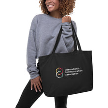 Load image into Gallery viewer, Large Organic Tote Bag in Black with Full Logo
